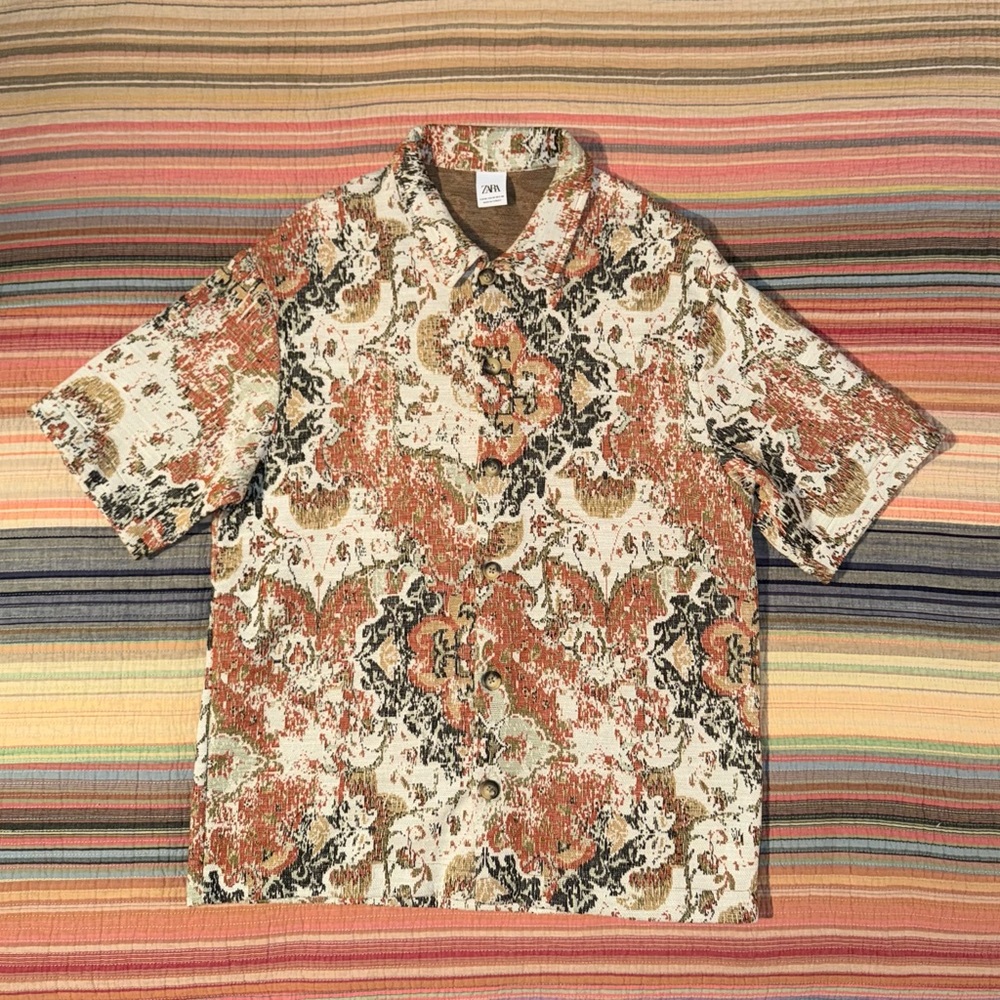 Zara Men's Abstract Printed Shirt